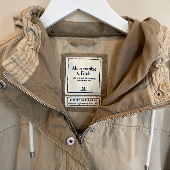 Abercrombie And Fitch Military Jacket Utility Outerwear Khaki women’s Medium Y2K - Picture 2 of 6